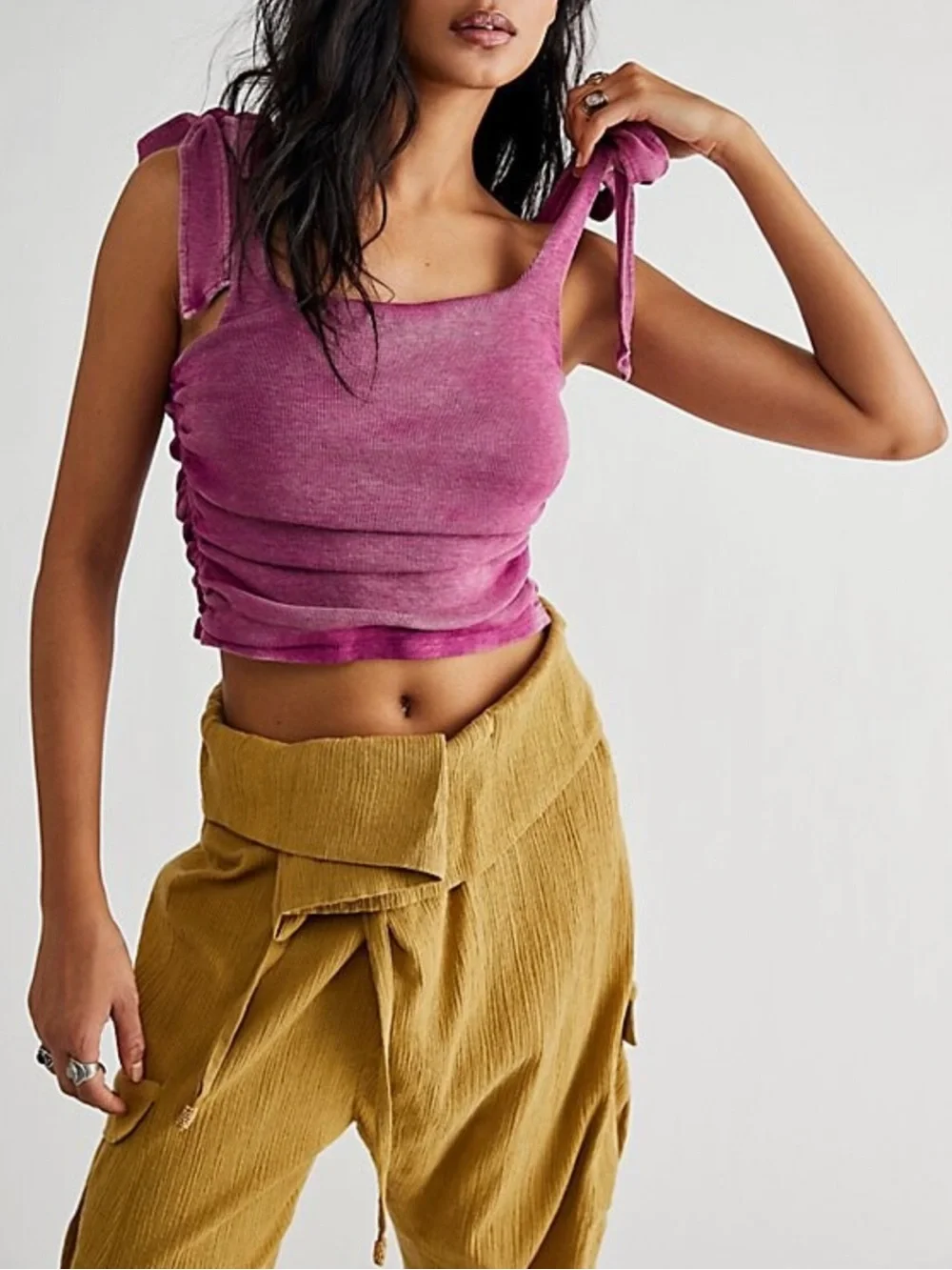 Free People Dragonfruit Pink Boulevard Tank Top XS